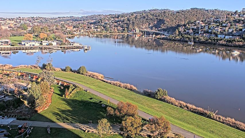 Canal de cámara en directo de Tamar Estuary en Launceston, Tasmania