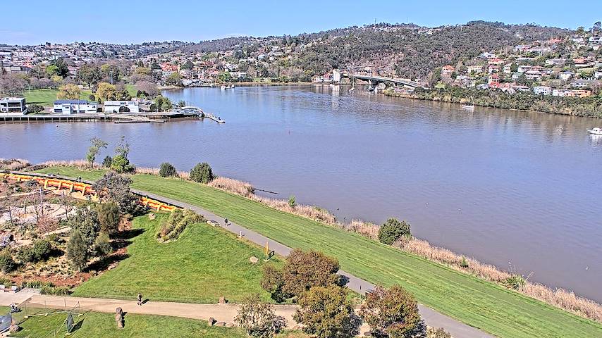 Direkte kamerakanal fra Tamar Estuary i Launceston, Tasmania